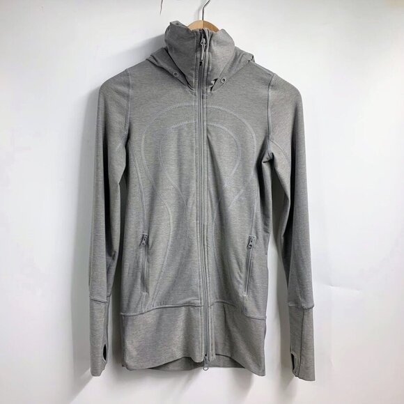 Lululemon Women's In Stride Full Zip Thumbholes‎ Sweatshirt Hoodie Size 2 - Picture 1 of 12